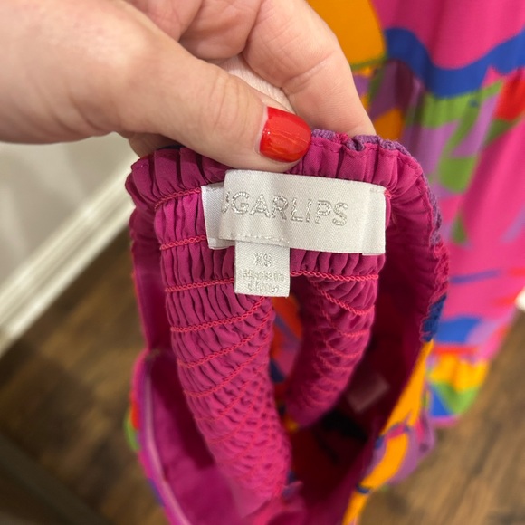 Vibrant 2 piece Sugarlips Soleil Abstract Strapless Maxi Dress set - Picture 5 of 6